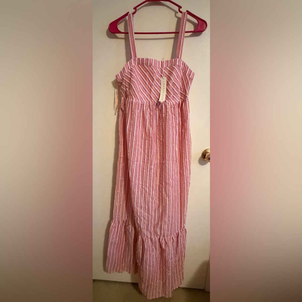 Pink & White Striped Sundress NWT size S